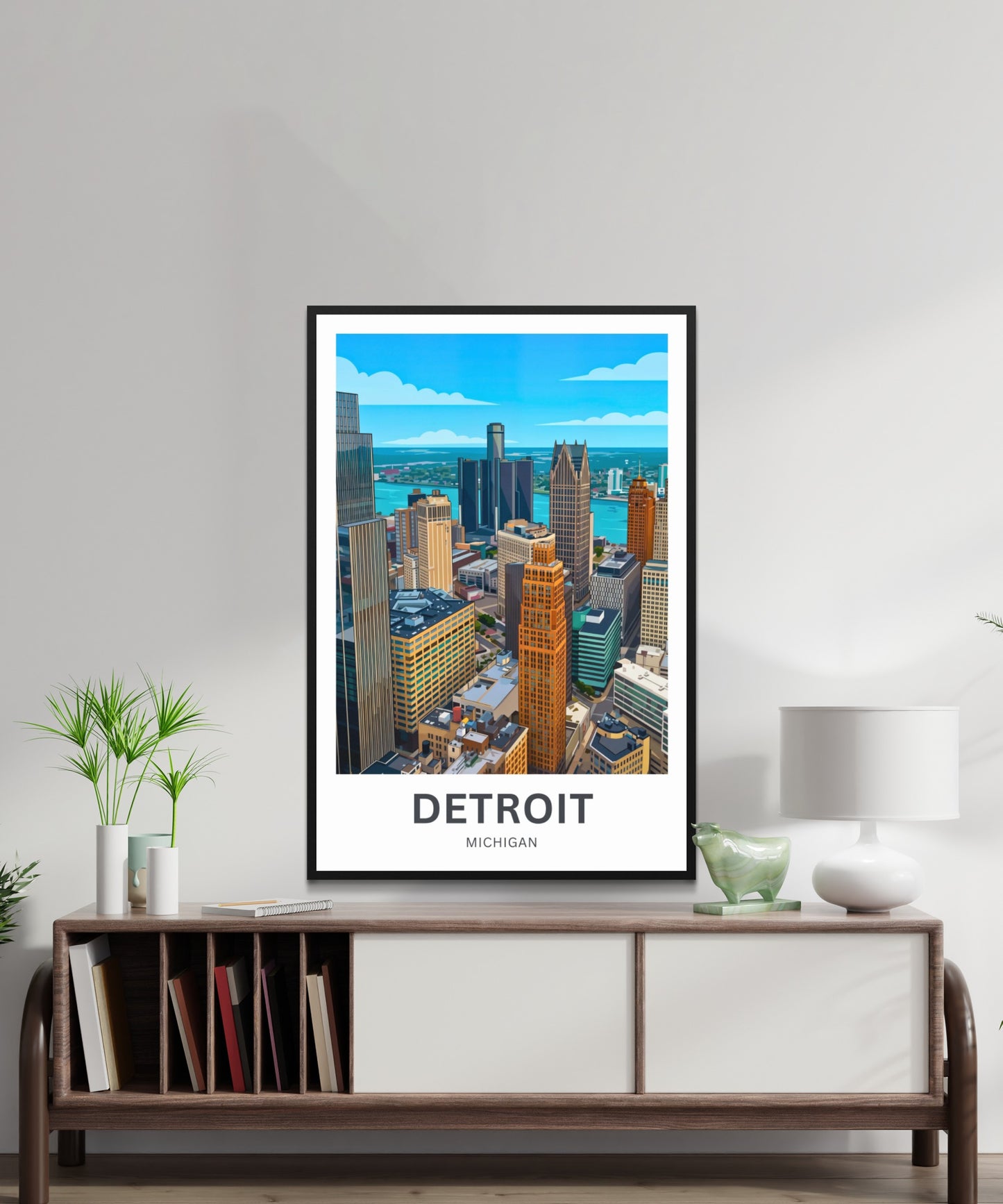 Detroit Travel Poster - Beautiful Skyscraper