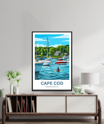 Cape Cod Travel Poster - Sails into Adventure