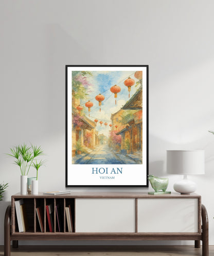Hoi An, Watercolor design poster, Vietnam Print, Hoi An Wall Art