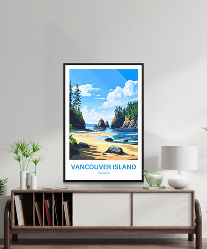 Vancouver Island Travel Poster - The Spirit of the Pacific Wild