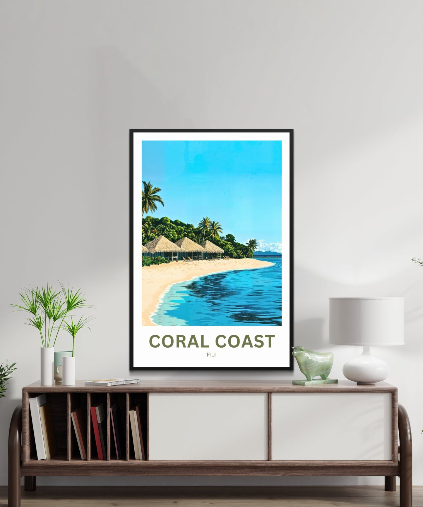 Coral Coast, Fiji Travel Poster - Island Calm – Coral Coast Views