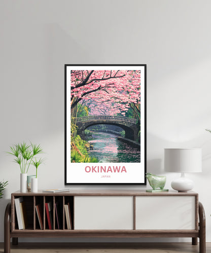 Okinawa Travel Poster  - Tranquil River Bloom
