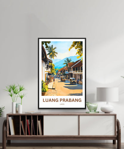 Luang Prabang Travel Poster - Captivating Street of Laos