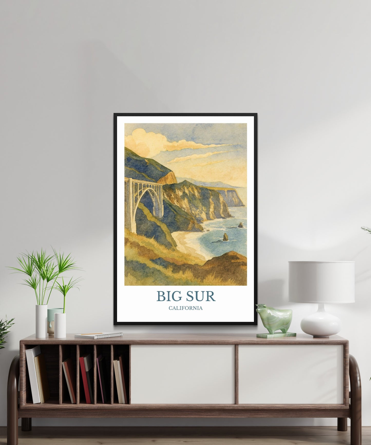 Big Sur, Watercolor design poster, California Print, Big Sur Wall Art