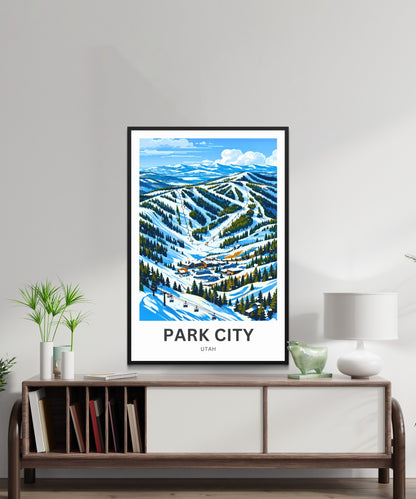 Park City Travel Poster- Stunning Park West Ski View