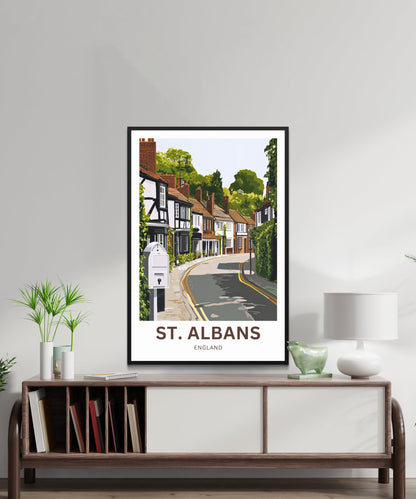 St. Albans Travel Poster - Captivating Serene Street