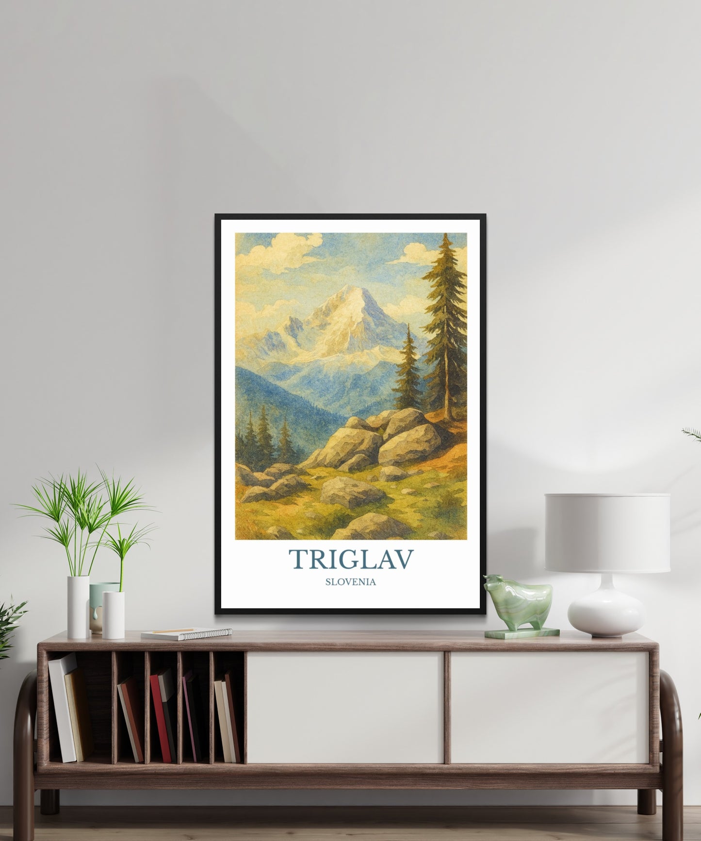 Triglav, Watercolor design poster, Slovenia Print, Triglav Wall Art