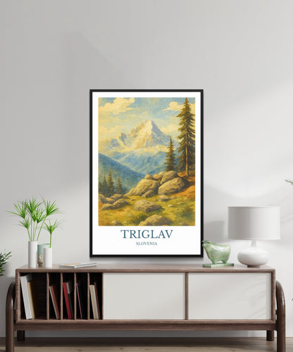 Triglav, Watercolor design poster, Slovenia Print, Triglav Wall Art