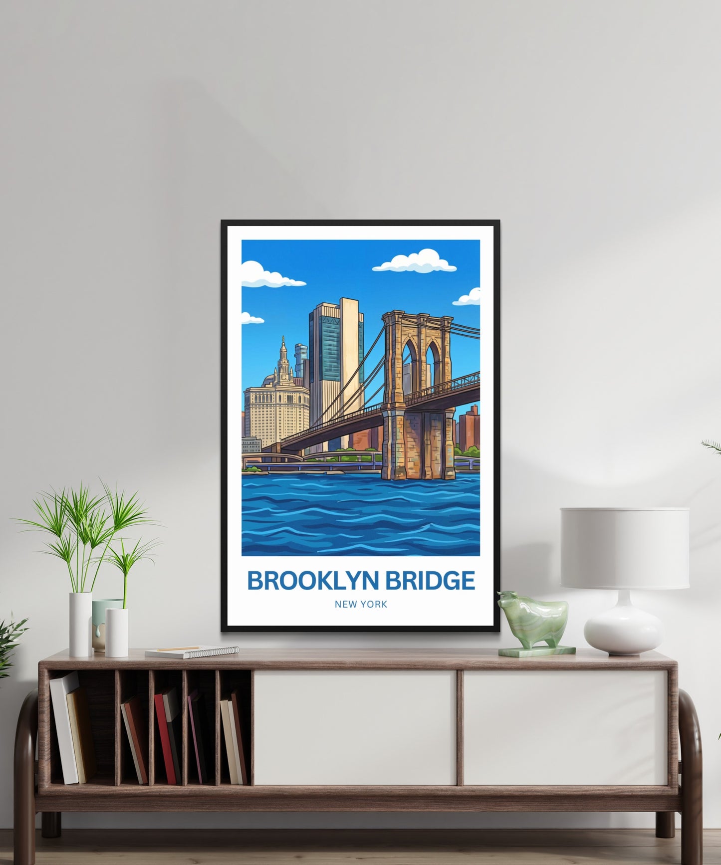 Brooklyn Bridge Travel Poster -  Historic Bridge