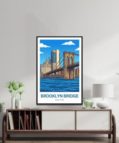 Brooklyn Bridge Travel Poster -  Historic Bridge