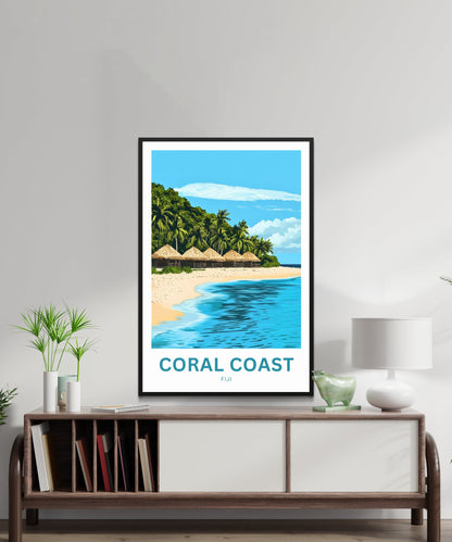 Coral Coast, Fiji Travel Poster - Pure Escape