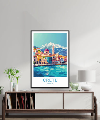 Crete Travel Poster - Chania City in Greece