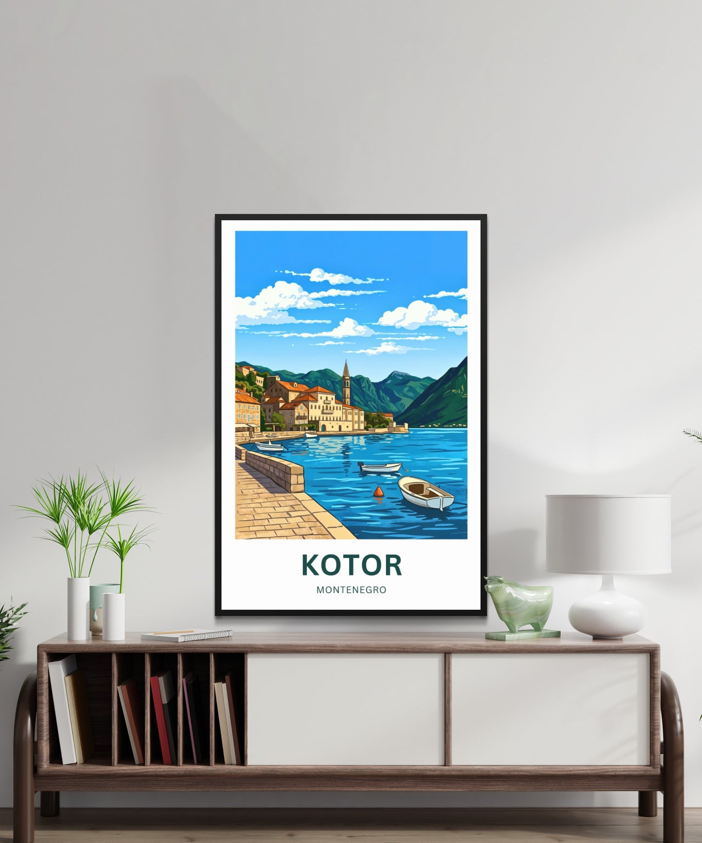 Kotor Travel Poster -   Charming Harbor
