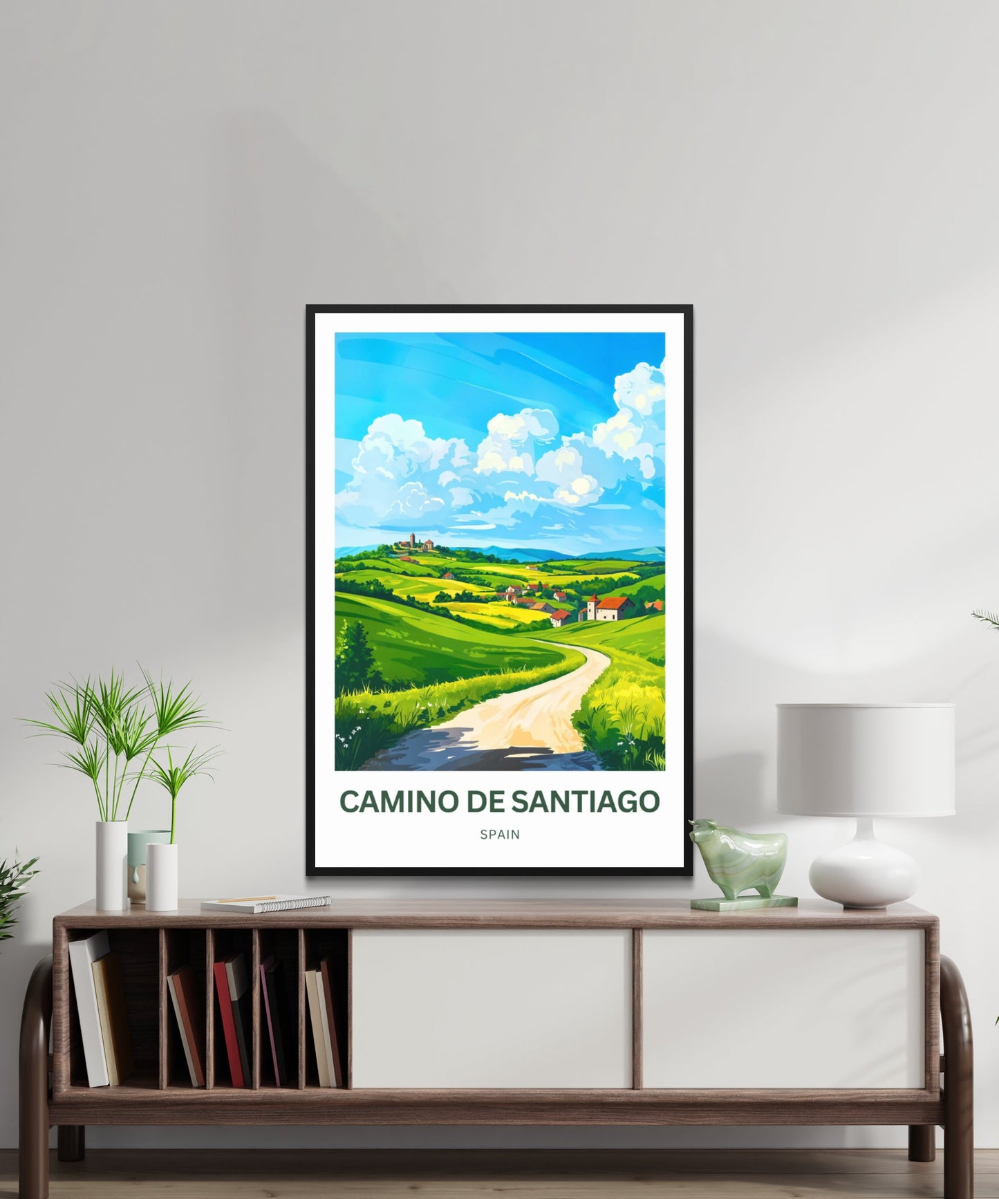 Camino de Santiago Travel Poster - The Heart of the Camino: Picturesque Villages on the Pilgrim’s Path