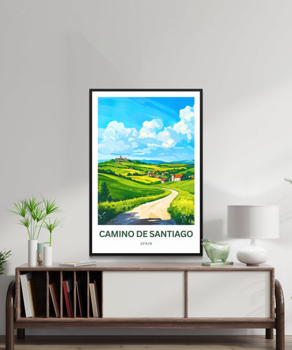 Camino de Santiago Travel Poster - The Heart of the Camino: Picturesque Villages on the Pilgrim’s Path