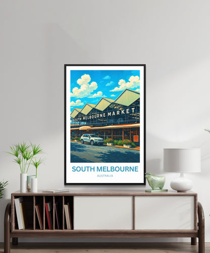 South Melbourne Market Travel Poster  - Australia