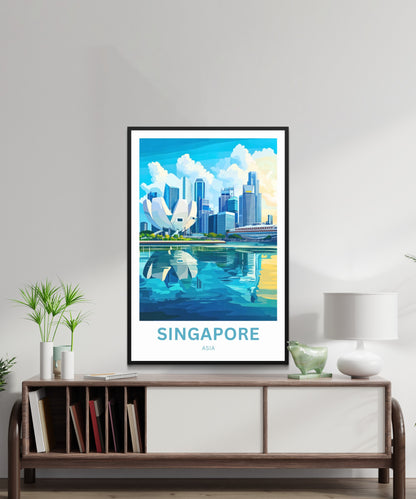 Singapore Travel Poster - Captivating Marina Bay Skyline
