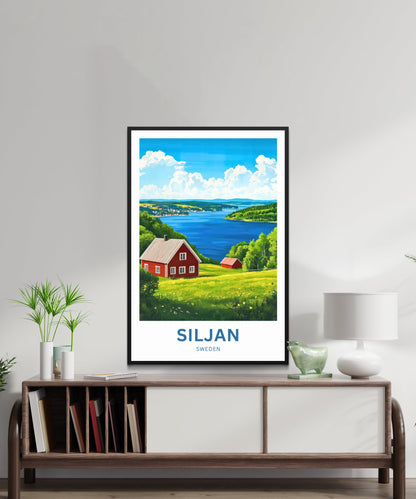 Lake Siljan Travel Poster - Tranquil Waters of Siljan Sweden