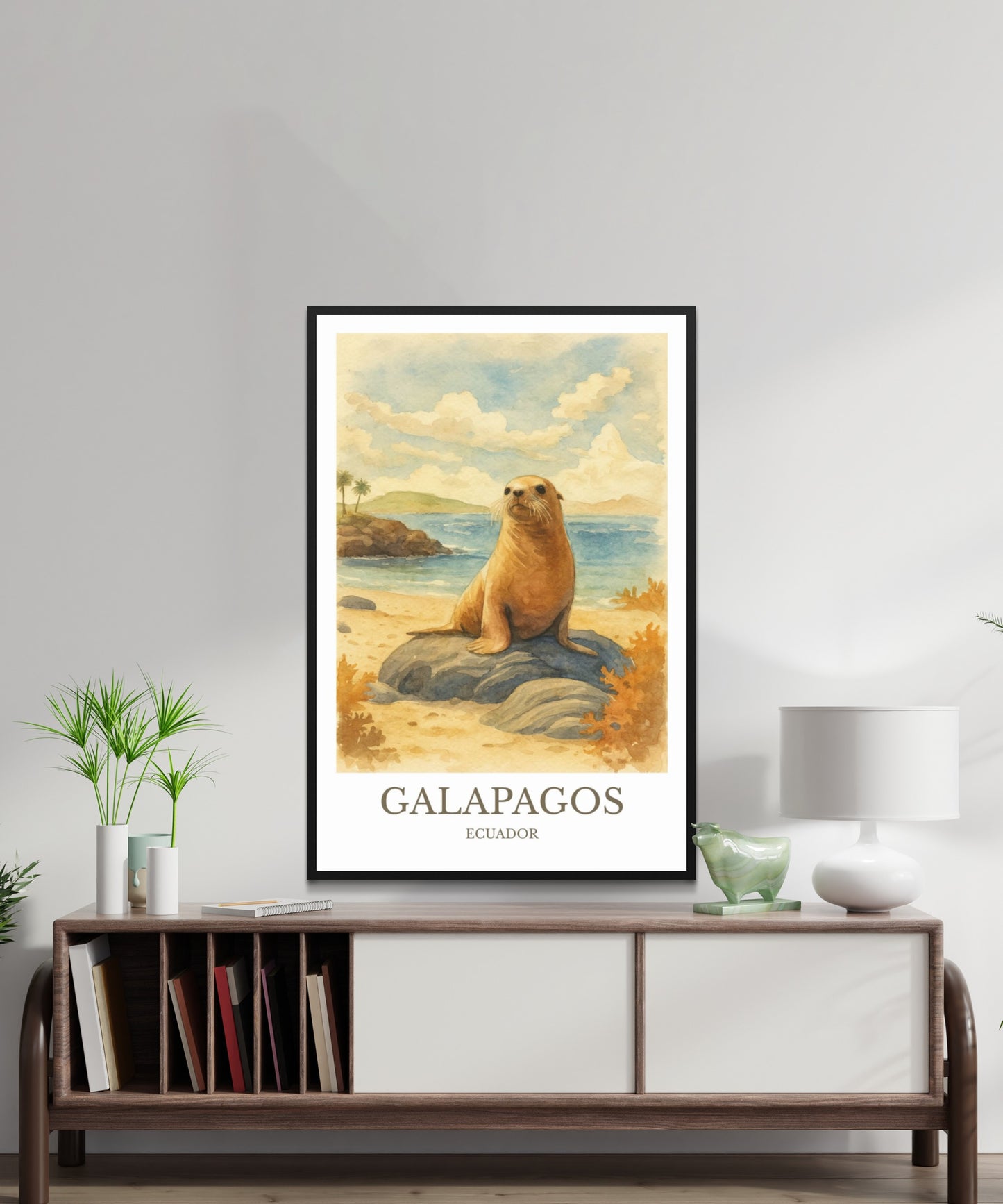 Galápagos Islands, Watercolor design poster, Ecuador Print, Galápagos Wall Art