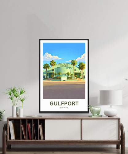 Gulfport, Florida Travel Poster - Marina