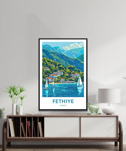 Fethiye Travel Poster - Breathtaking Coast Village Turkey