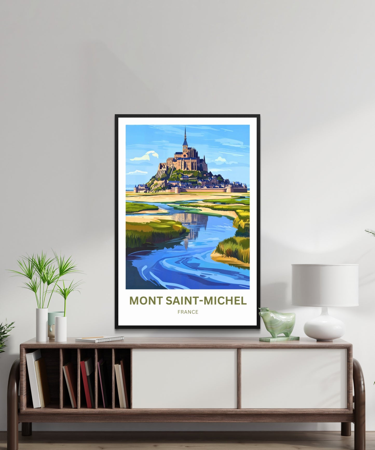 Mont Saint-Michel Travel Poster - The Floating Fortress of France