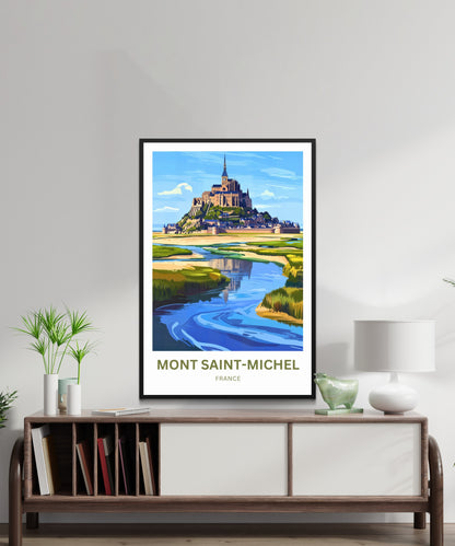 Mont Saint-Michel Travel Poster - The Floating Fortress of France
