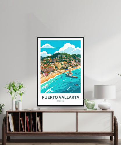 Puerto Vallarta  Travel Poster - Aerial View