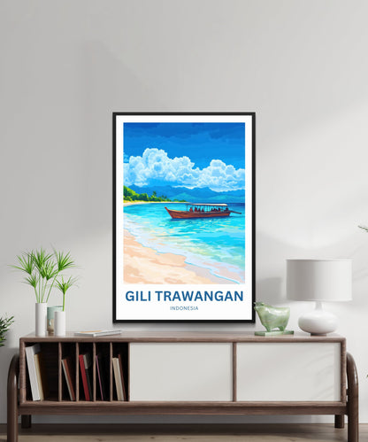 Gili Trawangan Travel Poster- Travel through Indonesia Beach