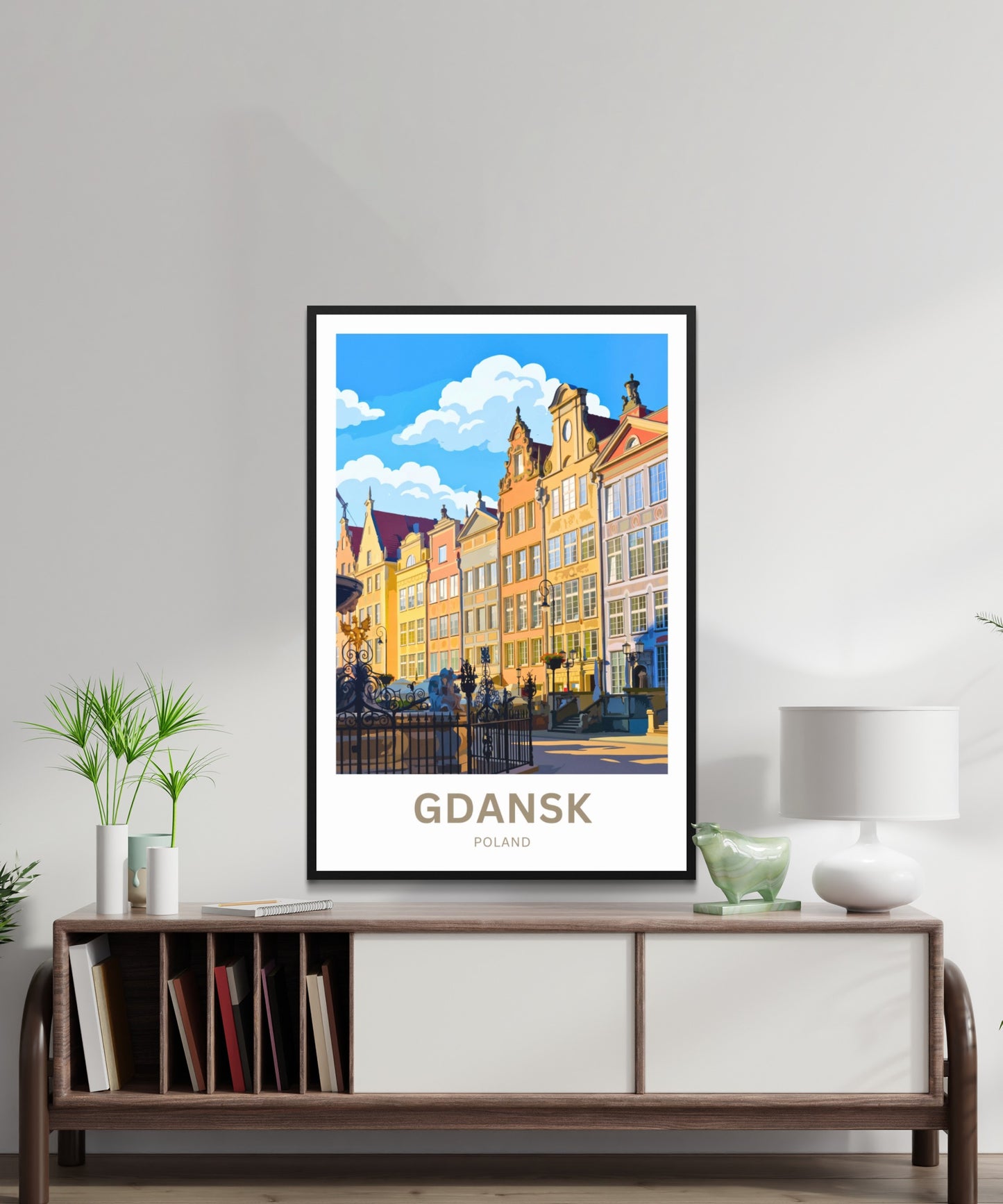 Gdańsk  Travel Poster - Mesmerizing Buildings Colors