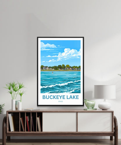 Buckeye Lake Travel Poster -  Serene Ohio