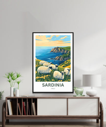 Sardinia Travel Poster - Where the Shepherds Roam