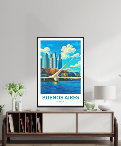 Buenos Aires Travel Poster - Puente de la Mujer