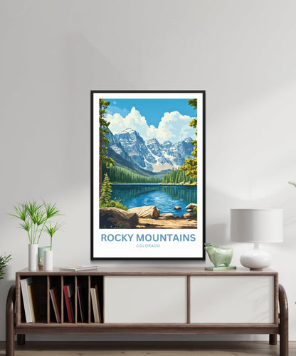 Rocky Mountains Travel Poster - Stunning Alpine Scenery