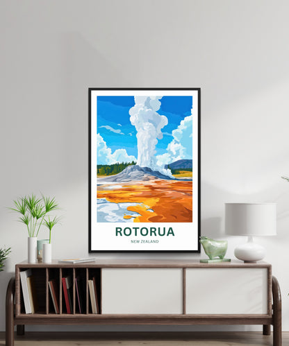 Rotorua Travel Poster - New Zealand’s Thermal Heart