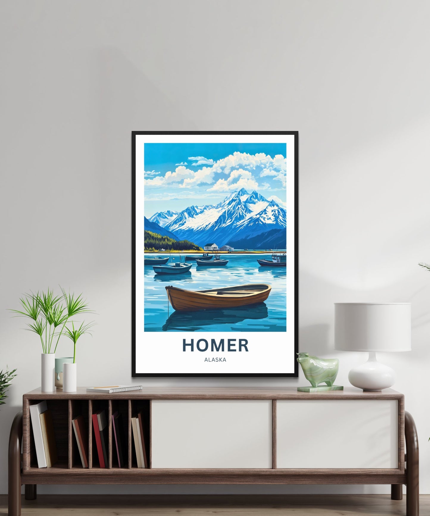 Homer Travel Poster - Stunning Alaska's Fishing landscape