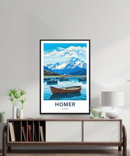 Homer Travel Poster - Stunning Alaska's Fishing landscape
