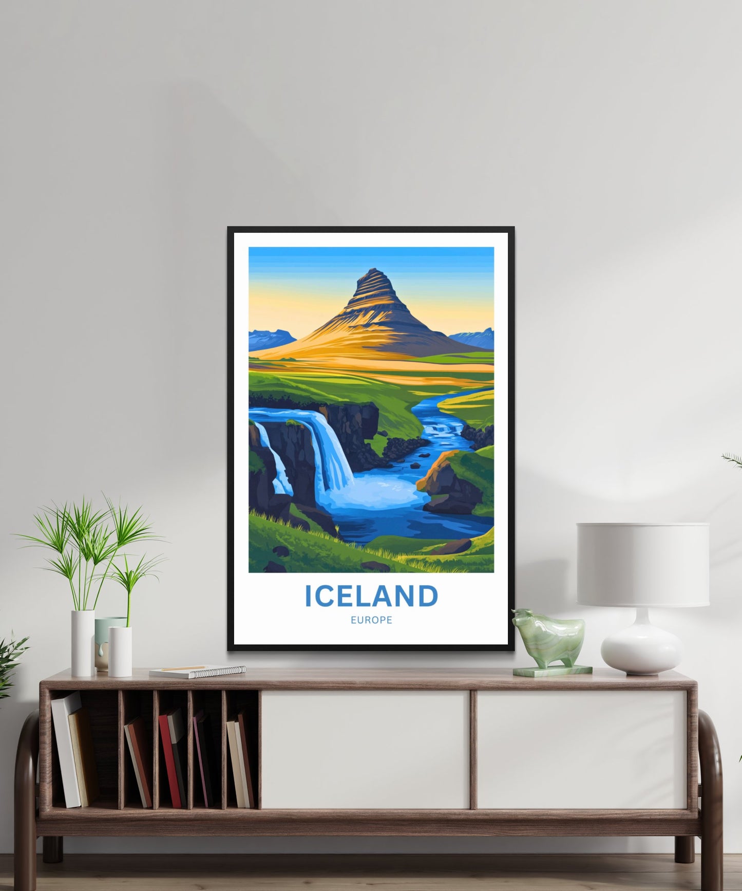 Iceland Travel Poster - Europe Iconic Land of Ice and Fire Landscape