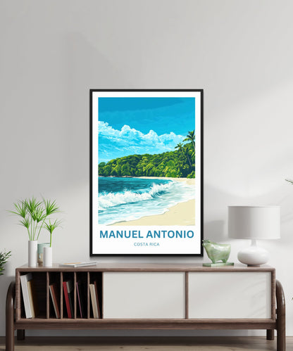 Manuel Antonio Travel Poster - Captivating Sandy Beach in Costa Rica