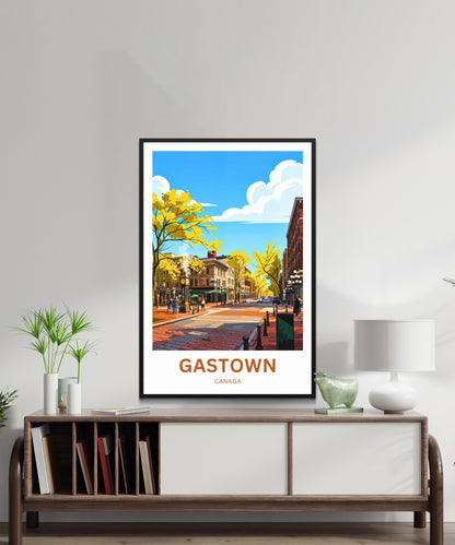 Gastown Travel Poster - Steam Clock Stroll