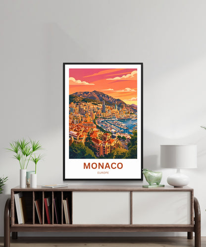 Monaco  Travel Poster - Sunset View