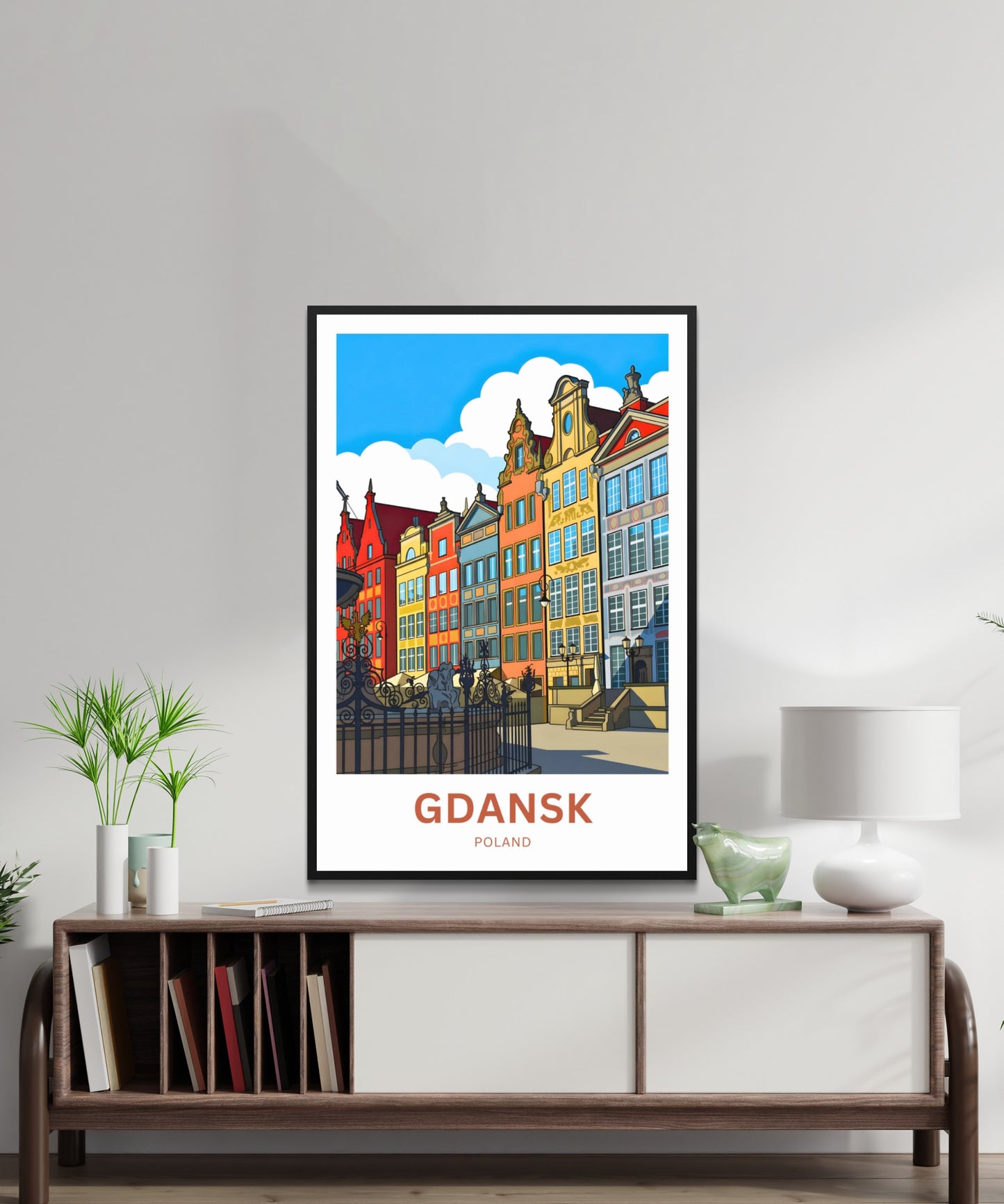 Gdańsk  Travel Poster - Captivating Townhouses View