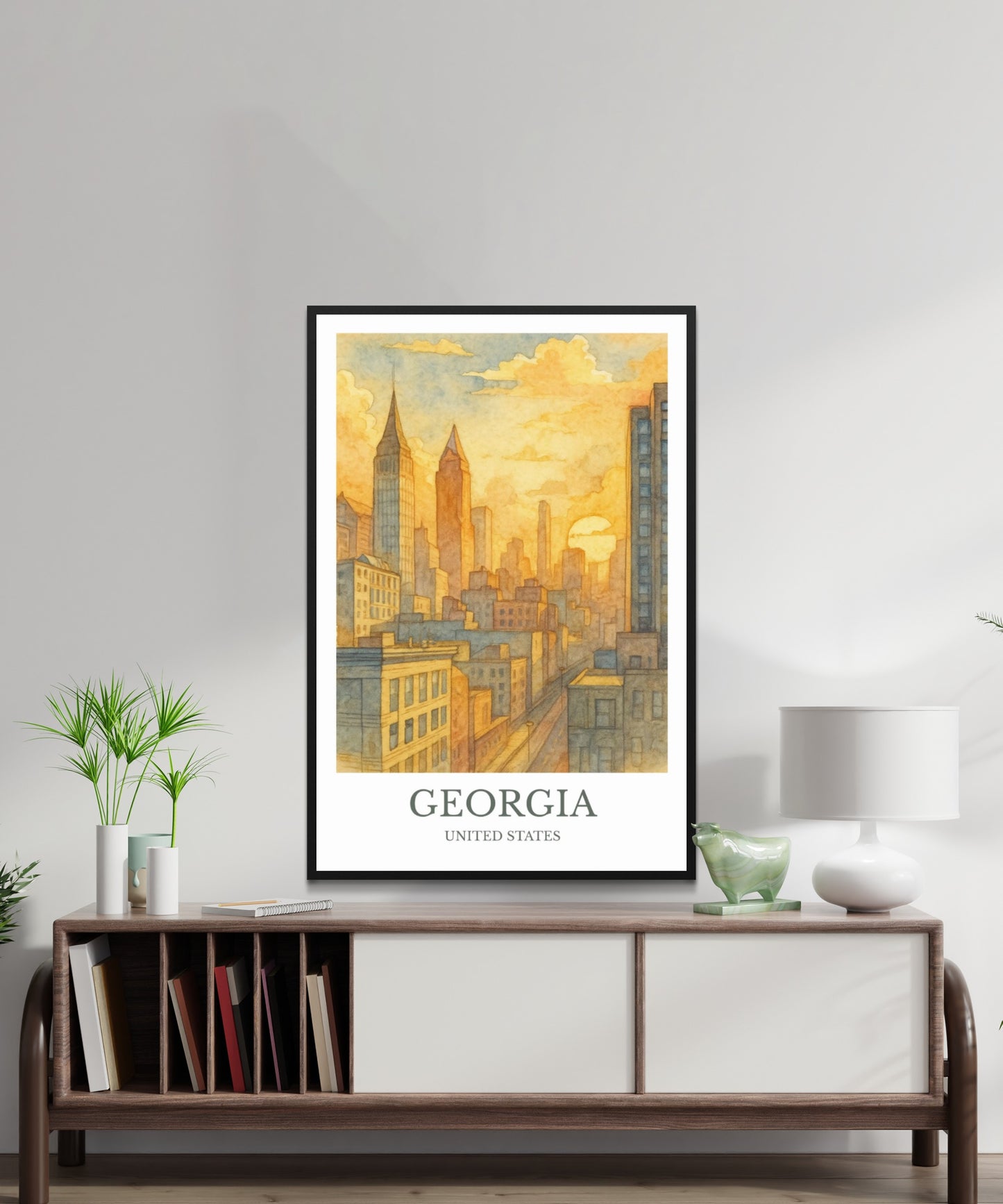 Georgia, Watercolor design poster, United States Print, Georgia Wall Art