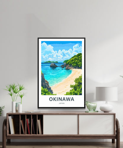 Okinawa Beach Travel Poster  - Serenity by the Sea