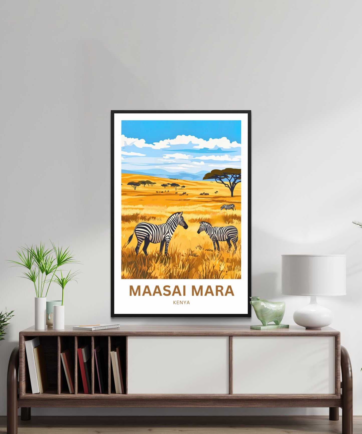 Maasai Mara Travel Poster - Captivating Wildlife in Kenya