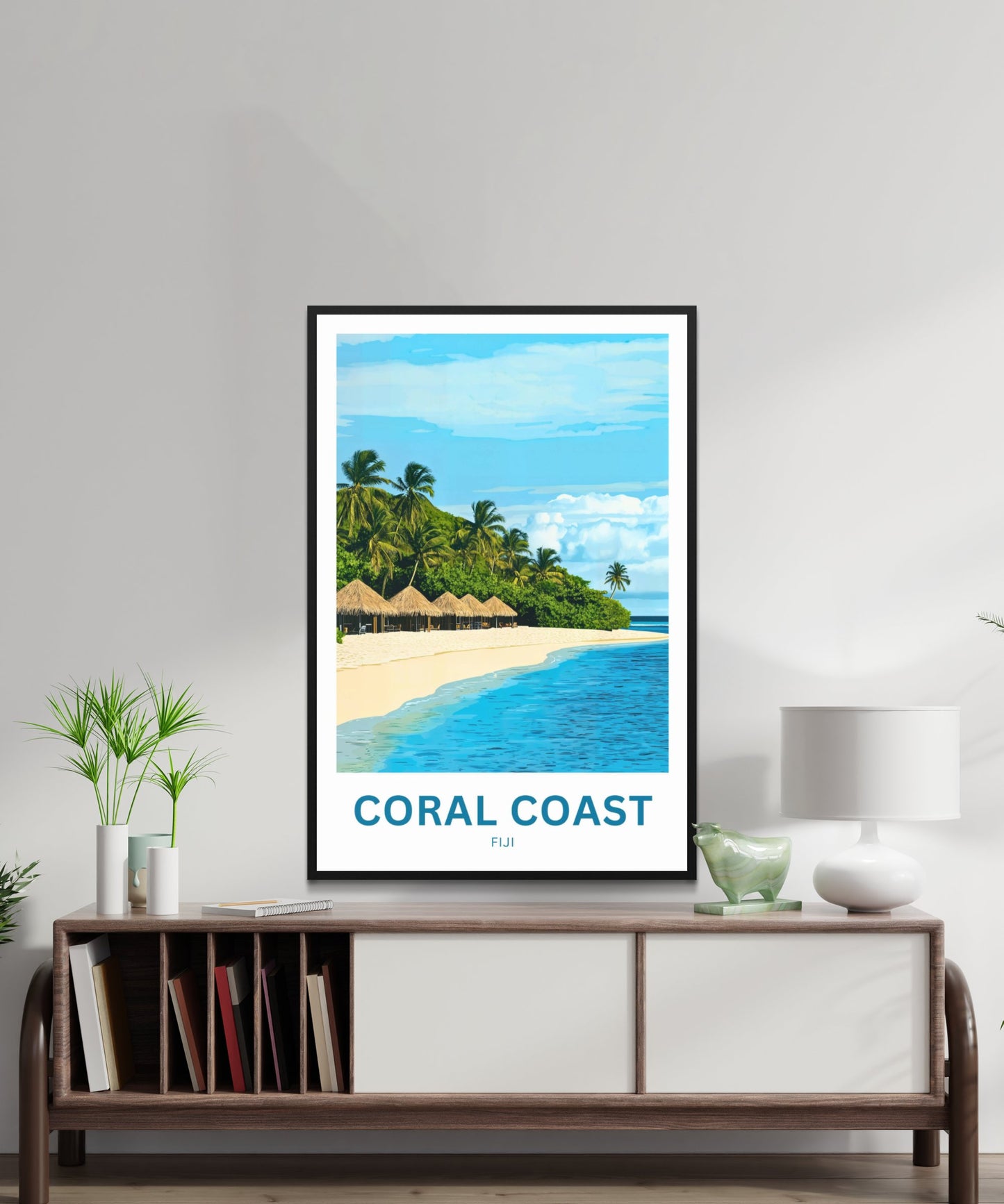 Coral Coast, Fiji Travel Poster - Breathtaking Tropical Island