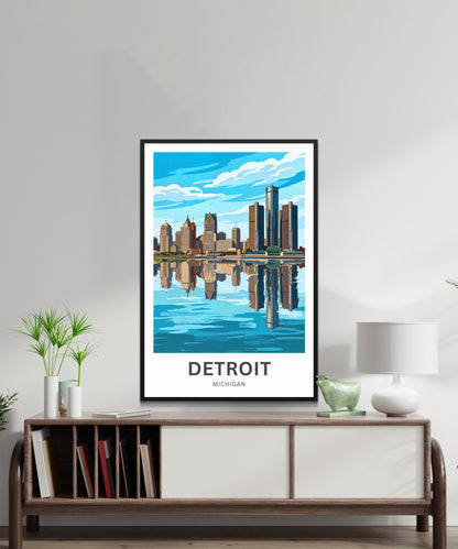 Detroit Travel Poster - Michigan
