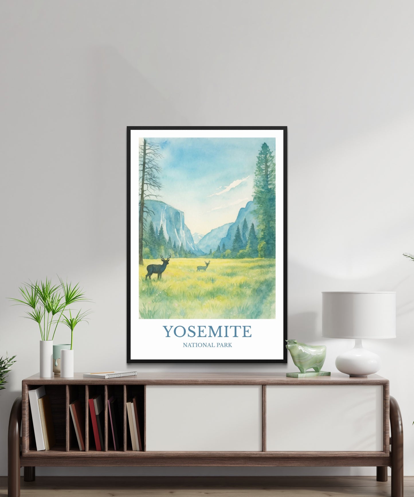 Yosemite, Watercolor design poster, National Park Print, Yosemite Wall Art