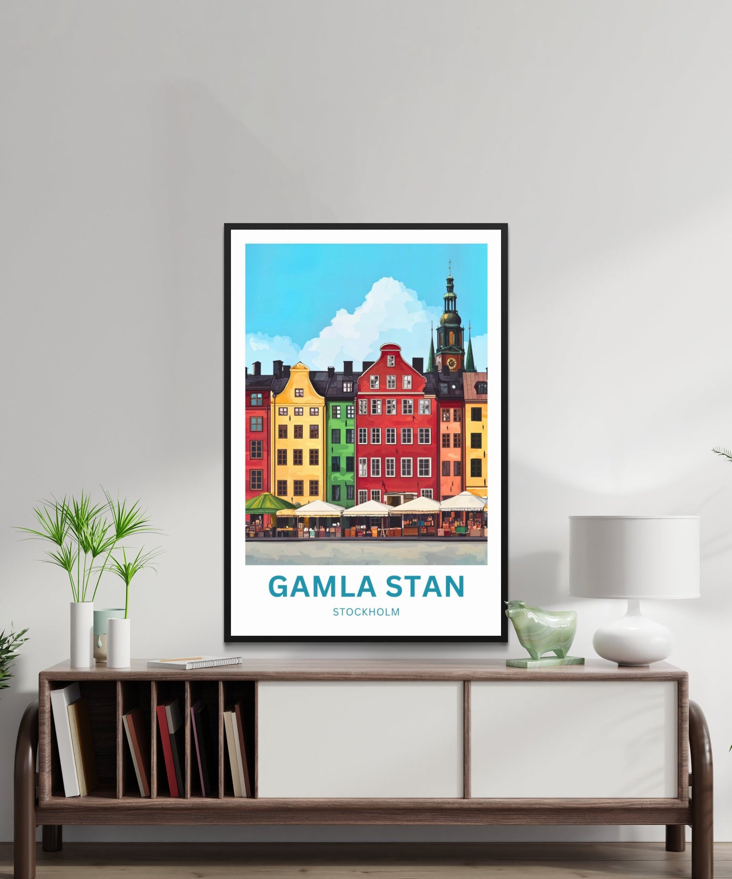 Gamla Stan Travel Poster  -  Iconic Landmark of Stockholm, Sweden