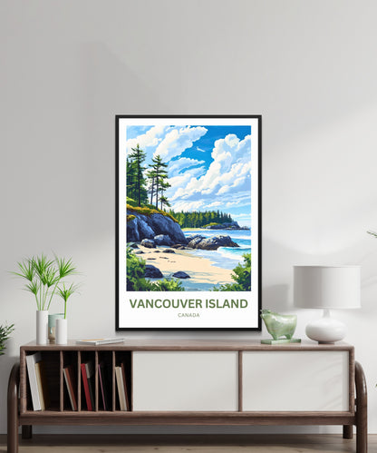 Vancouver Island Travel Poster - Between Tides and Trees